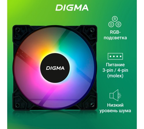 Вентилятор для корпуса Digma DFAN-FRGB1