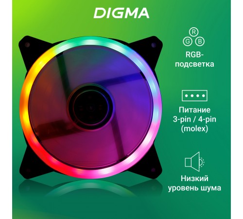 Вентилятор для корпуса Digma DFAN-FRGB3