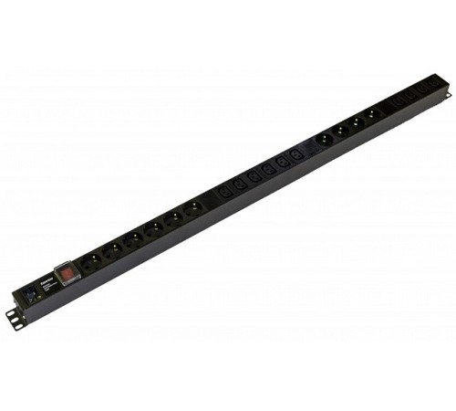 Блок розеток вертикальный Hyperline SHE-10SH-10IEC-S-AIEC