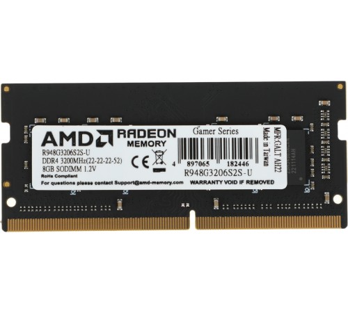 Память DDR4 8Gb 3200MHz AMD R948G3206S2S-U