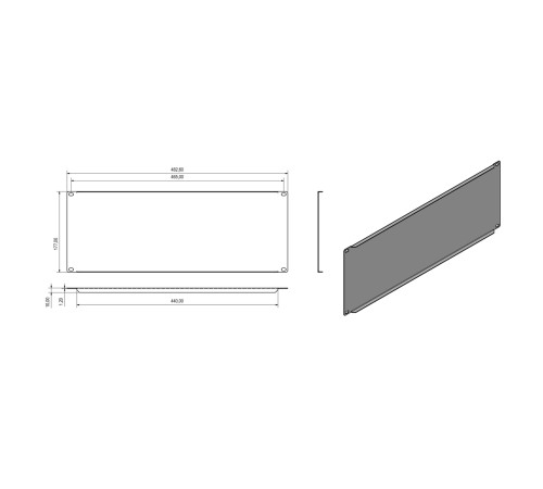 Фальш-панель на 4U цвет черный (RAL 9005) Hyperline BPV-4-RAL9005