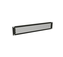 Фальш-панель перфорированная на 2U цвет черный (RAL 9005) Hyperline BPD-2-RAL9005