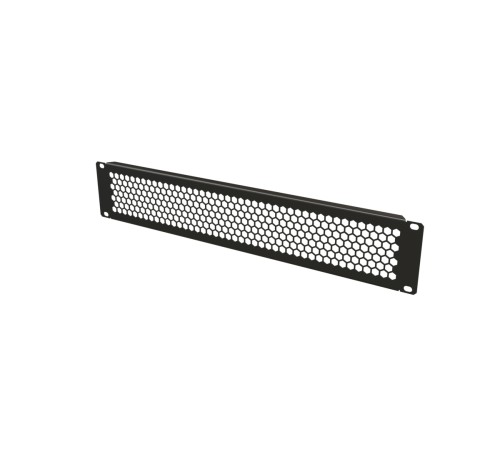 Фальш-панель перфорированная на 2U цвет черный (RAL 9005) Hyperline BPD-2-RAL9005