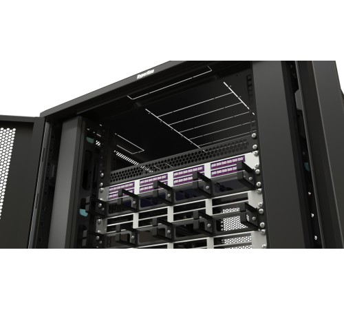 Фальш-панель перфорированная на 1U цвет черный (RAL 9005) Hyperline BPD-1-RAL9005