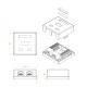 Розетка компьютерная RJ-45 (8P8C) категория 6 двойная внешняя Dual IDC Hyperline SB1-2-8P8C-C6-WH