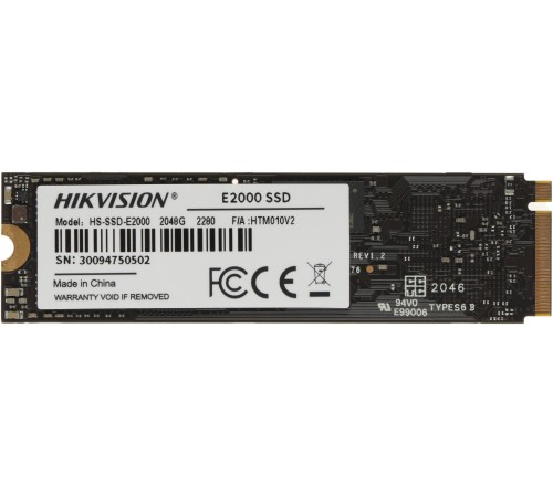 Накопитель SSD Hikvision PCIe 3.0 x4 2TB HS-SSD-E2000/2048G