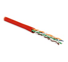 Кабель витая пара Hyperline UUTP4-C6-P24-NCR-IN-PVC-RD-100
