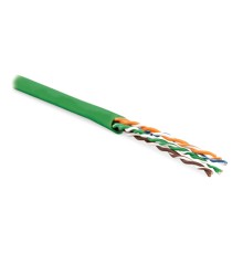 Кабель витая пара Hyperline UUTP4-C6-P24-NCR-IN-PVC-GN-100