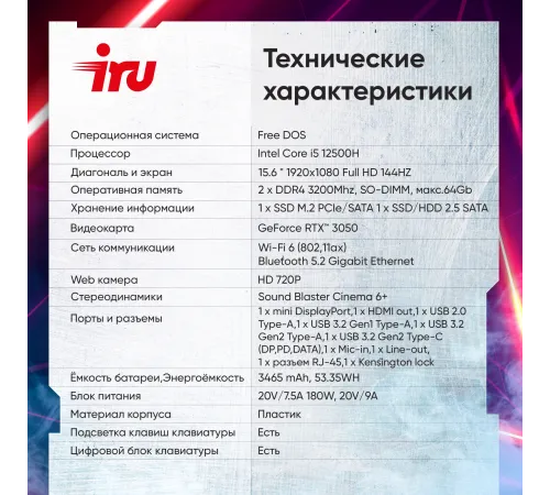 Ноутбук iRU Калибр 15ALC 1930300