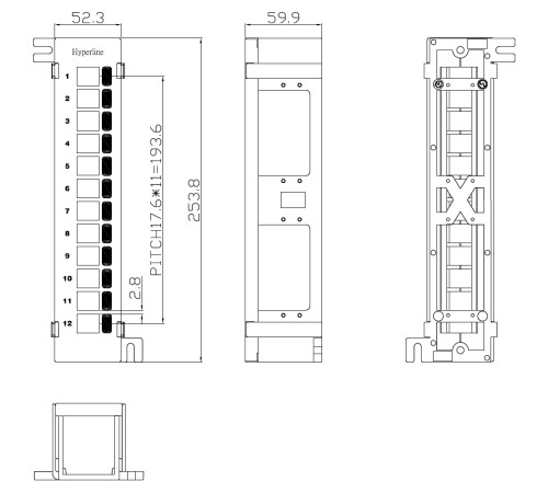 Модульная патч-панель Hyperline PPWBL-12