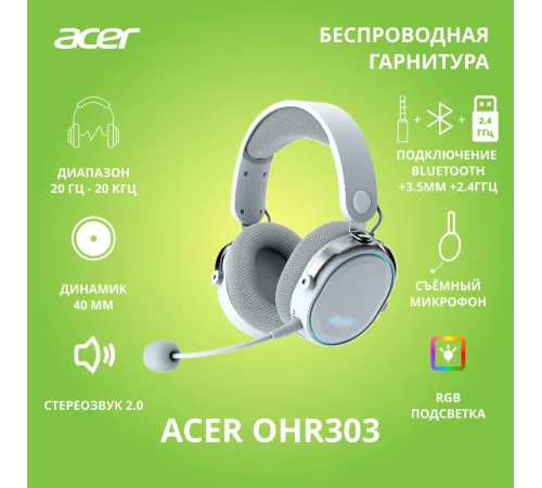 Наушники с микрофоном Acer OHR303 ZL.HDSEE.00A Наушники с микрофоном Acer OHR303 ZL.HDSEE.00A
