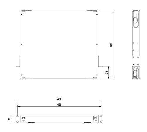 Патч-панель Hyperline FO-19BX-1U-D1-3xSLT-W120H32-EMP