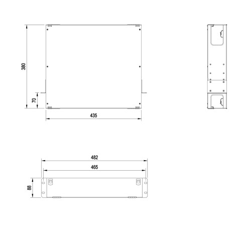 Патч-панель Hyperline FO-19BX-2U-F0-6xSLT-W120H32-EMP