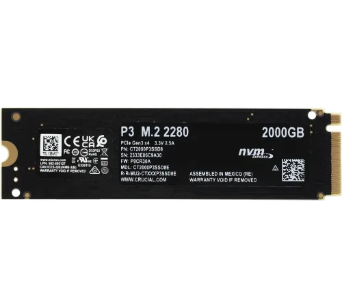 Накопитель SSD Crucial PCIe 3.0 x4 2TB CT2000P3SSD8