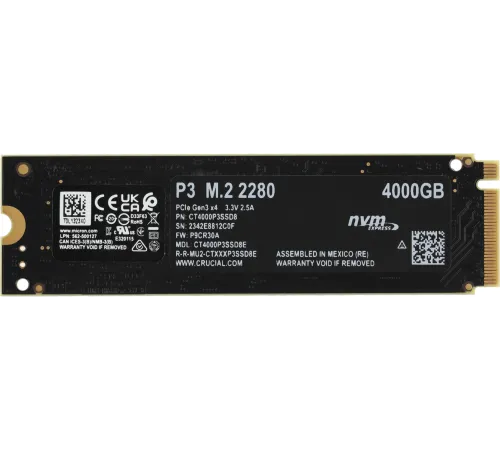 Накопитель SSD Crucial PCIe 3.0 x4 4TB CT4000P3SSD8