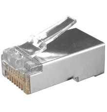 Разъем RJ-45 (8P8C) под витую пару категория 6 экранированный (100 шт) Hyperline PLUG-8P8C-U-C6-SH-100