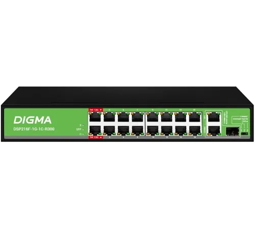 Коммутатор Digma DSP216F-1G-1C-R300