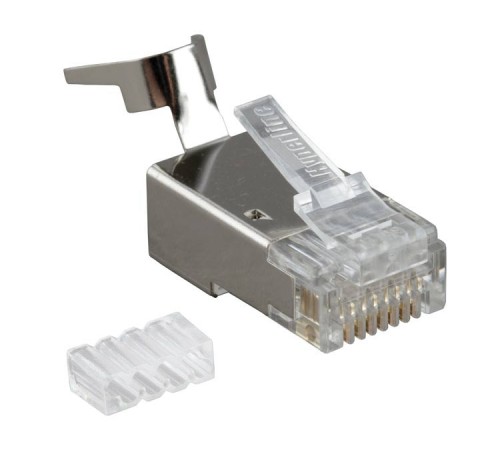 Разъем RJ-45 (8P8C) со вставкой (10 шт) Hyperline PLUG-8P8C-UV-C6-TW-SH-10