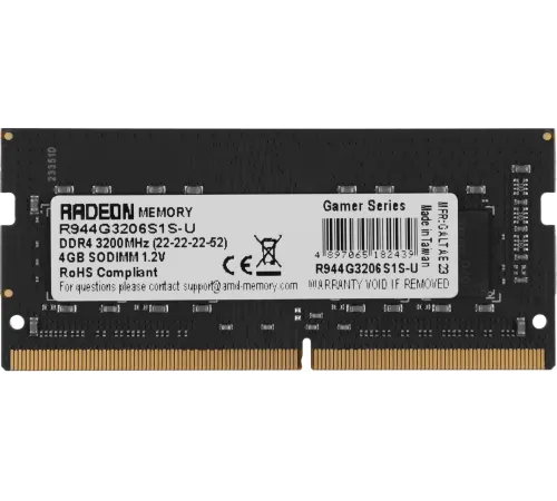 Память DDR4 4GB 3200MHz AMD R944G3206S1S-U
