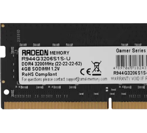 Память DDR4 4GB 3200MHz AMD R944G3206S1S-U