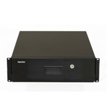 Полка (ящик) для документов с замком 3U 133х483х460мм (ВхШхГ) цвет черный (RAL 9004) Hyperline TDR3-3U-460-RAL9004