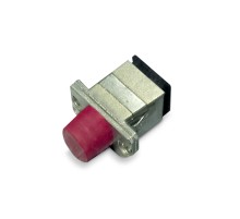 Оптический проходной адаптер FC-SC SM/MM simplex корпус металл красные колпачки Hyperline FA-S11Z-FC/SC-N/RD-SL