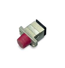Оптический проходной адаптер FC-SC SM/MM simplex корпус металл красные колпачки Hyperline FA-S11Z-FC/SC-N/RD-SL