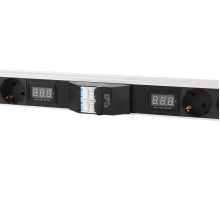 Верт. блок розеток Rem -32 с авт. и амп. 10 Schuko C13 C19 32А алюм. 42-48U колодка Rem R-32-10S-10C13-10C19-A-AM-1820-K 30112226503