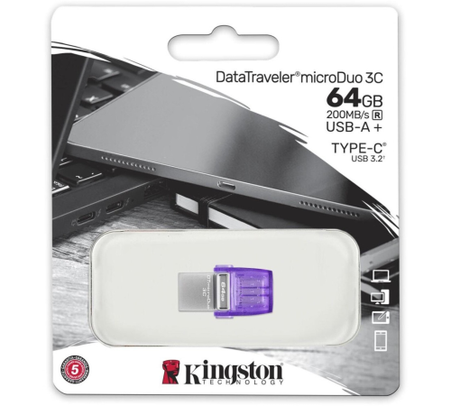 USB Flash накопитель 64Gb Kingston DataTraveler microDuo 3C G3 DTDUO3CG3/64GB