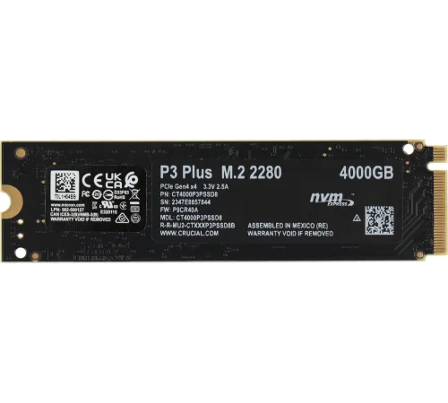 Накопитель SSD Crucial PCIe 4.0 x4 4TB CT4000P3PSSD8