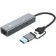 Разветвитель USB-C Digma DHUB-LAN-4port