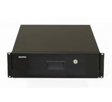 Полка (ящик) для документов с замком 3U 133х483х360мм (ВхШхГ) цвет черный (RAL 9004) Hyperline TDR3-3U-360-RAL9004