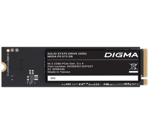 Накопитель SSD Digma PCIe 3.0 x4 512GB DGSM3512GP53T