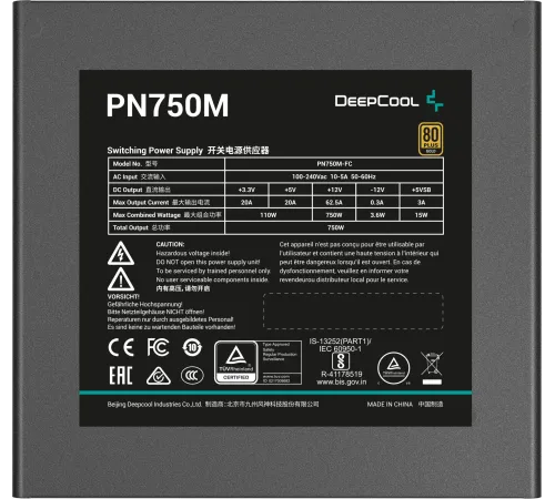 Блок питания DeepCool ATX 750W PN750M V2 Gen.5 R-PN750M-FC0B-WGEU