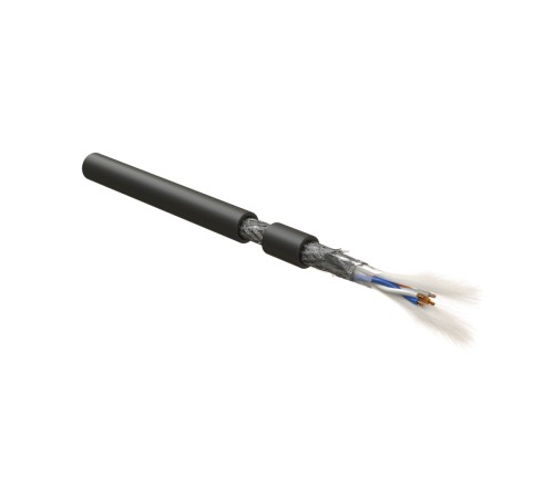 Кабель интерфейса RS-485 Hyperline RS-SF-2x2x24/7-PVC-BK-500