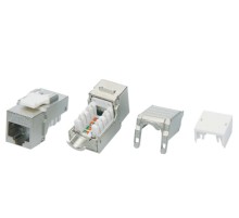 Вставка Keystone Jack RJ-45 (8P8C) Hyperline KJ9-8P8C-C6A-90-SH-F