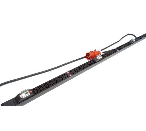 Блок розеток вертикальный Hyperline SHE-36IEC-6BIEC-B-3x32-3PVR