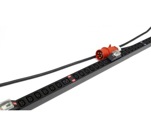 Блок розеток вертикальный Hyperline SHE-36IEC-6BIEC-B-3x32-3PVR