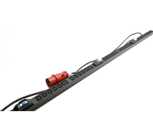 Блок розеток вертикальный Hyperline SHE-30IEC-6BIEC-B-3x32-3PVR