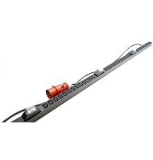 Блок розеток вертикальный Hyperline SHE-30IEC-6BIEC-B-3x16-3PVR