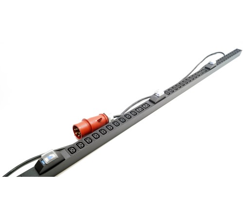 Блок розеток вертикальный Hyperline SHE-30IEC-6BIEC-B-3x16-3PVR