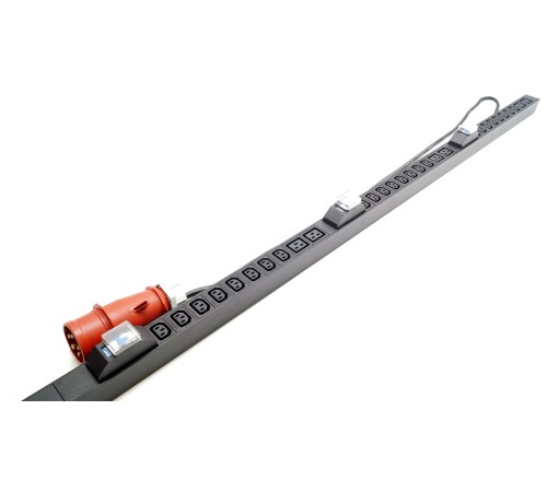 Блок розеток вертикальный Hyperline SHE-24IEC-6BIEC-B-3x16-3PVR