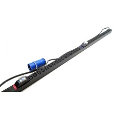 Блок розеток вертикальный Hyperline SHE-28IEC-4BIEC-B-2.5PVB