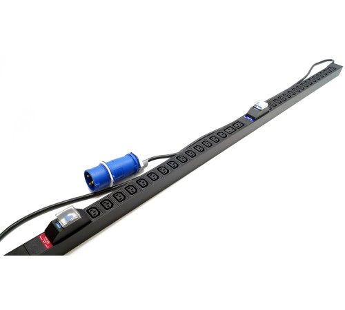Блок розеток вертикальный Hyperline SHE-28IEC-4BIEC-B-2.5PVB