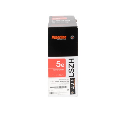 Кабель витая пара Hyperline UUTP4-C5E-S24-IN-LSZH-GY-100