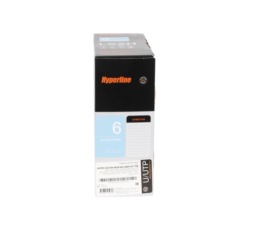 Кабель витая пара Hyperline UUTP4-C6-P24-NCR-IN-LSZH-GY-100
