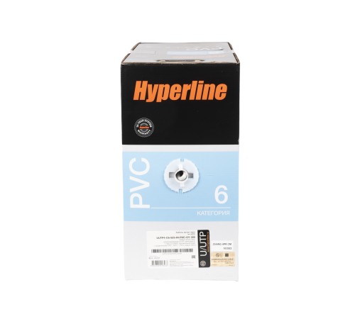 Кабель витая пара Hyperline UUTP4-C6-S23-IN-PVC-GY-305