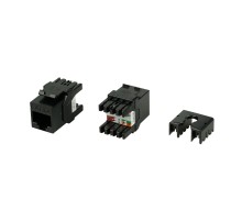 Вставка Keystone Jack RJ-45 (8P8C) Hyperline KJ8-8P8C-C6A-180-BK
