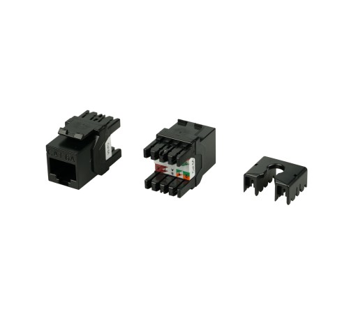 Вставка Keystone Jack RJ-45 (8P8C) Hyperline KJ8-8P8C-C6A-180-BK