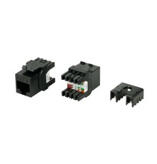 Вставка Keystone Jack RJ-45 (8P8C) Hyperline KJ8-8P8C-C6-180-BK
